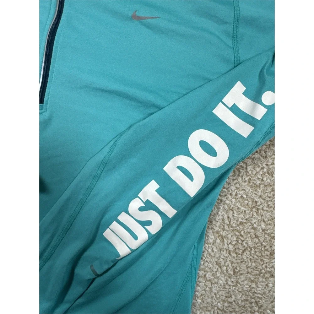 Nike Element 1/4 Zip Running Top Mens XL Aqua Blue Dri-Fit 684523-301